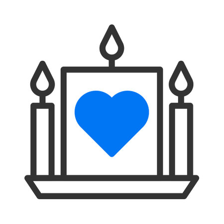 candle icon duotune blue valentine illustration vector element and symbol perfect. Icon sign from modern collection for web.のイラスト素材