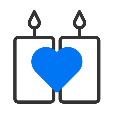 candle icon duotune blue valentine illustration vector element and symbol perfect. Icon sign from modern collection for web.のイラスト素材