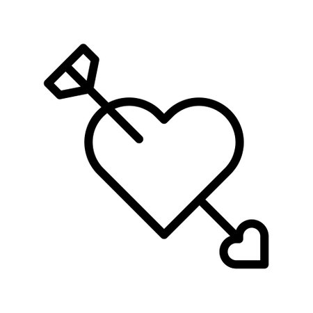 arrow icon outline style valentine illustration vector element and symbol perfect. Icon sign from modern collection for web.のイラスト素材