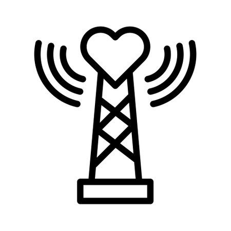 signal icon outline style valentine illustration vector element and symbol perfect. Icon sign from modern collection for web.のイラスト素材