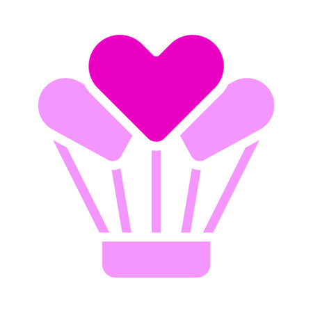 air balloon icon solid pink style valentine illustration vector element and symbol perfect. Icon sign from modern collection for web.のイラスト素材