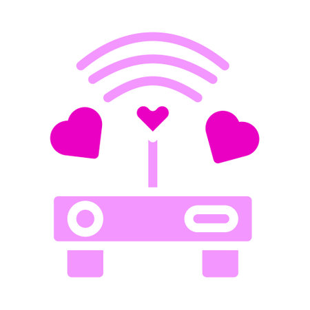 signal icon solid pink style valentine illustration vector element and symbol perfect. Icon sign from modern collection for web.のイラスト素材
