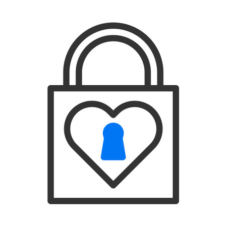 padlock icon duotune blue valentine illustration vector element and symbol perfect. Icon sign from modern collection for web.のイラスト素材