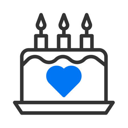 cake icon duotune blue valentine illustration vector element and symbol perfect. Icon sign from modern collection for web.のイラスト素材