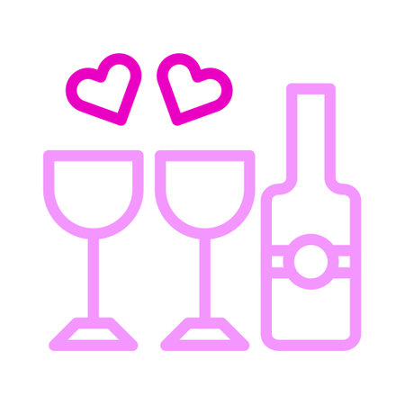 wine icon duocolor pink style valentine illustration vector element and symbol perfect. Icon sign from modern collection for web.のイラスト素材