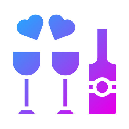 wine icon solid purple style valentine illustration vector element and symbol perfect. Icon sign from modern collection for web.のイラスト素材