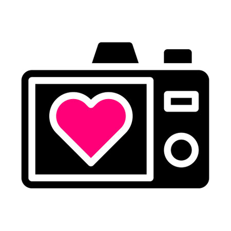 picture icon solid black pink style valentine illustration vector element and symbol perfect. Icon sign from modern collection for web.のイラスト素材