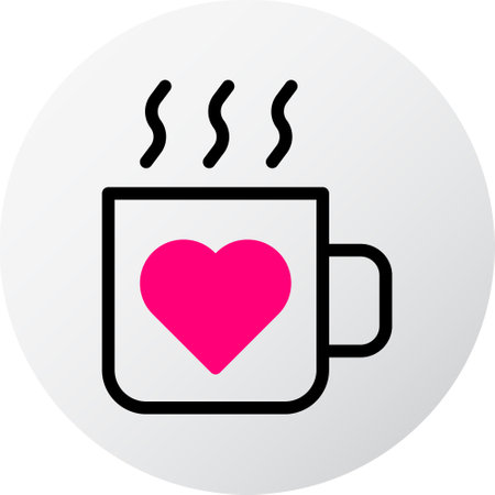 cup icon filled red style valentine illustration vector element and symbol perfect. Icon sign from modern collection for web.のイラスト素材