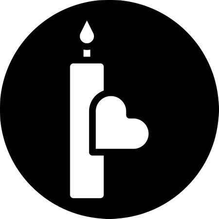 candle icon solid white style valentine illustration vector element and symbol perfect. Icon sign from modern collection for web.のイラスト素材