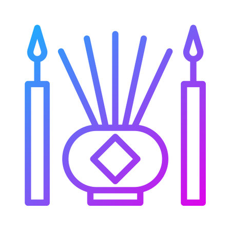 incense icon gradient purple style chinese new year illustration vector perfect. Icon sign from modern collection for web. Nice design perfect.のイラスト素材