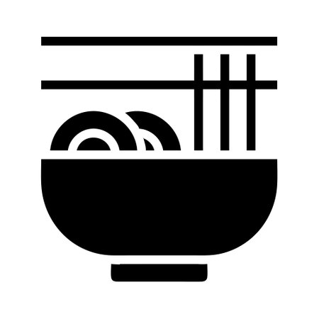 noodle icon solid style chinese new year illustration vector perfect. Icon sign from modern collection for web. Nice design perfect.のイラスト素材