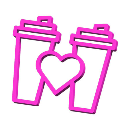 Cup 3D symbol valentine isolated on white background Photo illustration element sign from modern collection 3D style nice design perfectの写真素材