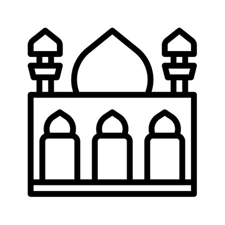 mosque icon outline style ramadan illustration vector element and symbol perfect. Icon sign from modern collection for web.のイラスト素材