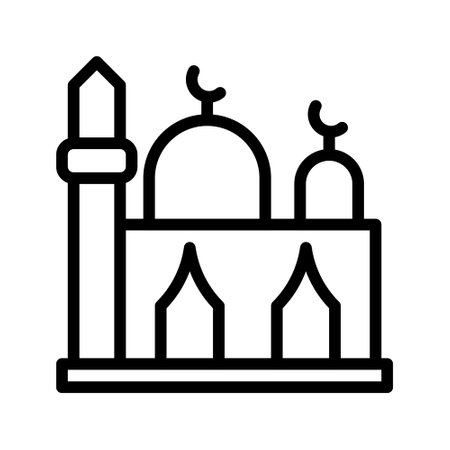 mosque icon outline style ramadan illustration vector element and symbol perfect. Icon sign from modern collection for web.のイラスト素材