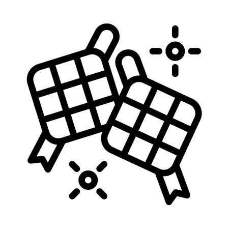 ketupat icon outline style ramadan illustration vector element and symbol perfect. Icon sign from modern collection for web.のイラスト素材