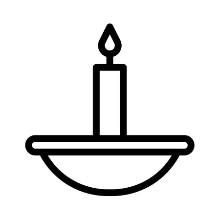 candle icon outline style ramadan illustration vector element and symbol perfect. Icon sign from modern collection for web.のイラスト素材