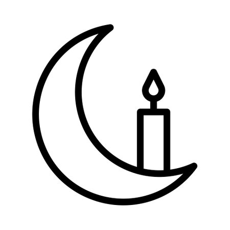 candle icon outline style ramadan illustration vector element and symbol perfect. Icon sign from modern collection for web.のイラスト素材