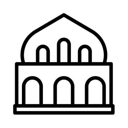 mosque icon outline style ramadan illustration vector element and symbol perfect. Icon sign from modern collection for web.のイラスト素材