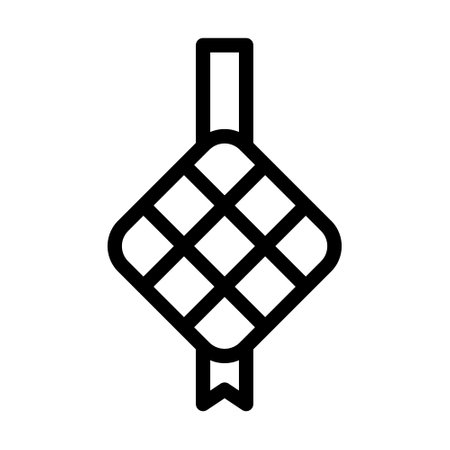 ketupat icon outline style ramadan illustration vector element and symbol perfect. Icon sign from modern collection for web.のイラスト素材