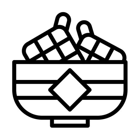 ketupat icon outline style ramadan illustration vector element and symbol perfect. Icon sign from modern collection for web.のイラスト素材