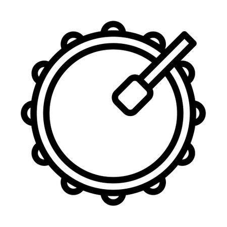 bedug drum icon outline style ramadan illustration vector element and symbol perfect. Icon sign from modern collection for web.のイラスト素材
