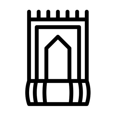 rug icon outline style ramadan illustration vector element and symbol perfect. Icon sign from modern collection for web.のイラスト素材