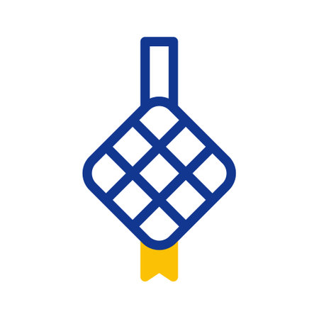 kurma icon outline blue yellow style ramadan illustration vector element and symbol perfect. Icon sign from modern collection for web.のイラスト素材