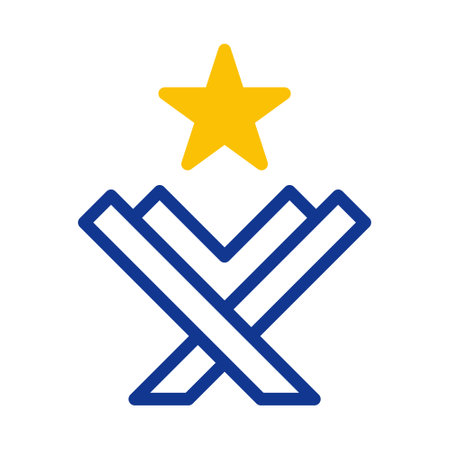 quran icon outline blue yellow style ramadan illustration vector element and symbol perfect. Icon sign from modern collection for web.のイラスト素材