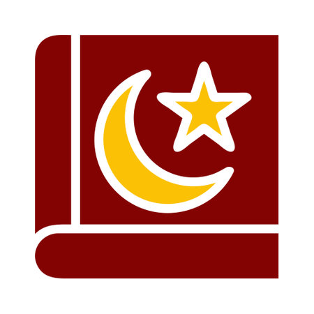 quran icon duotone red yellow style ramadan illustration vector element and symbol perfect. Icon sign from modern collection for web.のイラスト素材