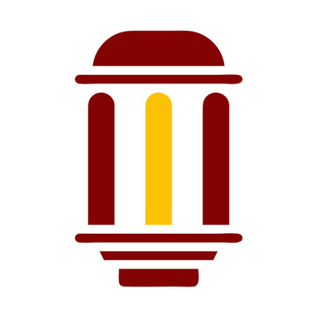 lantern icon duotone red yellow style ramadan illustration vector element and symbol perfect. Icon sign from modern collection for web.のイラスト素材