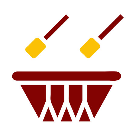 bedug drum icon duotone red yellow style ramadan illustration vector element and symbol perfect. Icon sign from modern collection for web.のイラスト素材