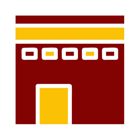 kaaba icon duotone red yellow style ramadan illustration vector element and symbol perfect. Icon sign from modern collection for web.のイラスト素材