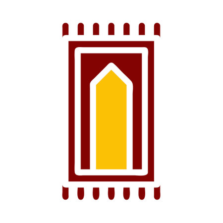 rug icon duotone red yellow style ramadan illustration vector element and symbol perfect. Icon sign from modern collection for web.のイラスト素材