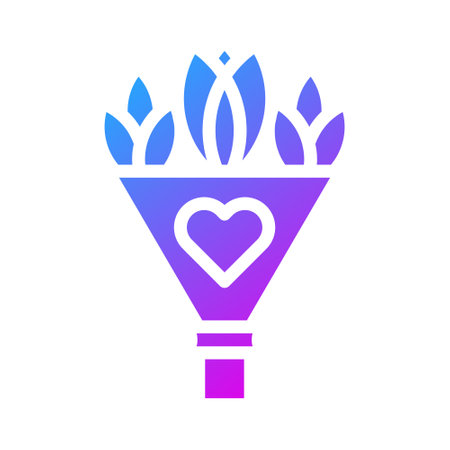 Bouquet icon solid gradient style valentine illustration vector element and symbol perfect. Icon sign from modern collection for web.のイラスト素材