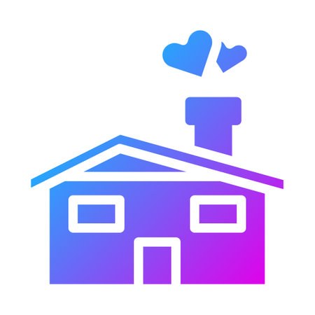 house icon solid gradient style valentine illustration vector element and symbol perfect. Icon sign from modern collection for web.のイラスト素材