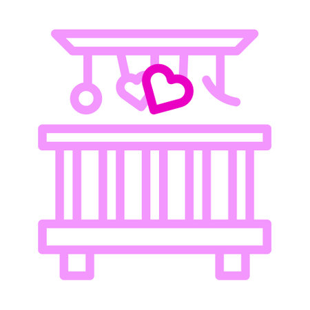bed icon duocolor pink style valentine illustration vector element and symbol perfect. Icon sign from modern collection for web.のイラスト素材