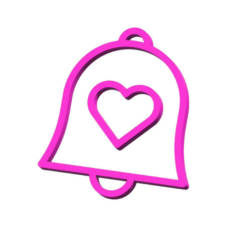 Bell 3D symbol valentine isolated on white background Photo illustration element sign from modern collection 3D style nice design perfectの写真素材