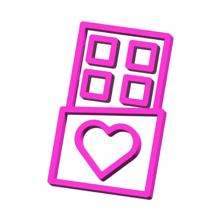 Chocolate 3D symbol valentine isolated on white background Photo illustration element sign from...