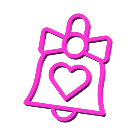 Bell 3D symbol valentine isolated on white background Photo illustration element sign from modern collection 3D style nice design perfectの写真素材