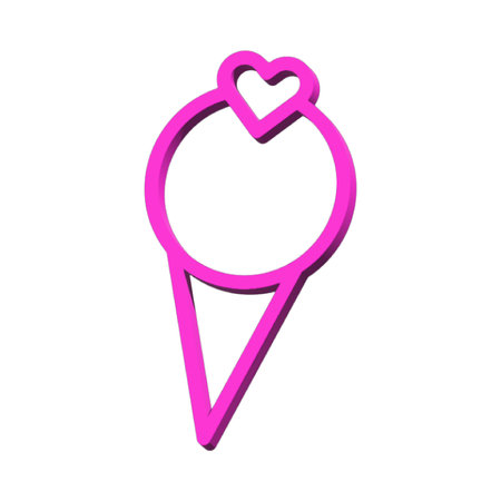 Ice cream 3D symbol valentine isolated on white background Photo illustration element sign from modern collection 3D style nice design perfectの写真素材