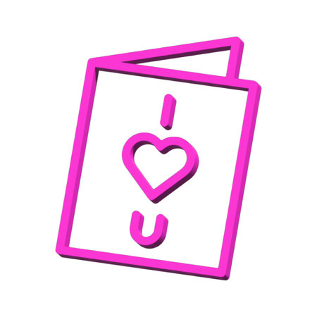 Card massage 3D symbol valentine isolated on white background Photo illustration element sign from modern collection 3D style nice design perfectの写真素材
