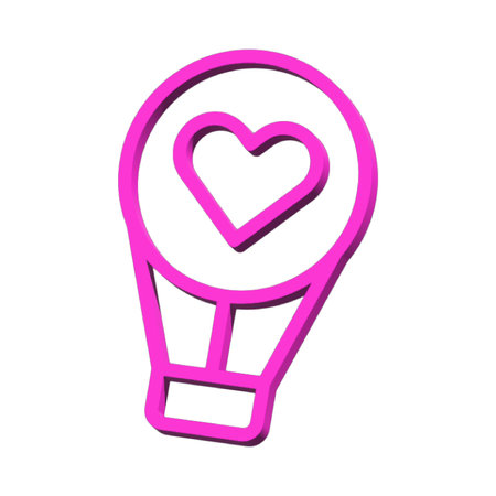 Air balloon 3D symbol valentine isolated on white background Photo illustration element sign from modern collection 3D style nice design perfectの写真素材