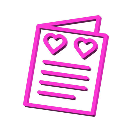 Card massage 3D symbol valentine isolated on white background Photo illustration element sign from modern collection 3D style nice design perfectの写真素材