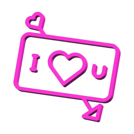 Card massage 3D symbol valentine isolated on white background Photo illustration element sign from modern collection 3D style nice design perfectの写真素材
