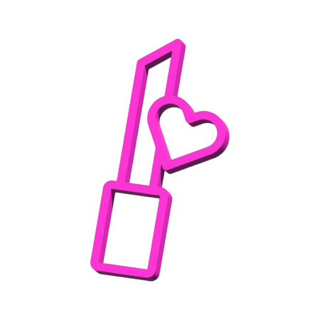 Cosmetic 3D symbol valentine isolated on white background Photo illustration element sign from modern collection 3D style nice design perfectの写真素材