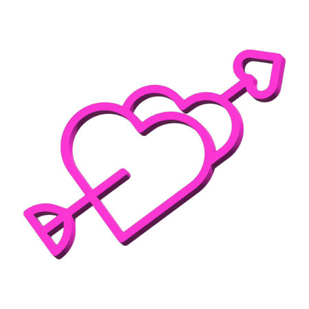 Arrow 3D symbol valentine isolated on white background Photo illustration element sign from modern collection 3D style nice design perfectの写真素材