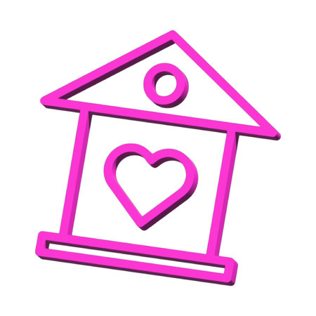 House 3D symbol valentine isolated on white background Photo illustration element sign from modern collection 3D style nice design perfectの写真素材