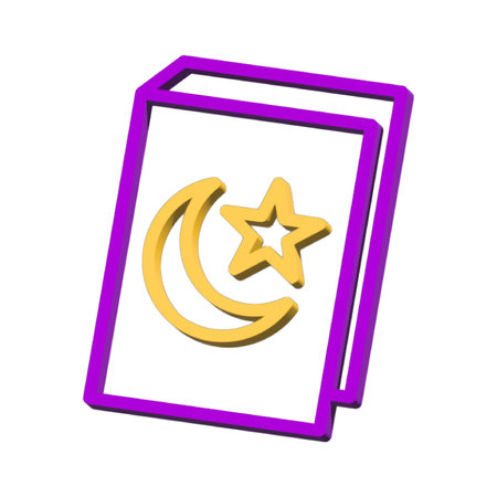 Quran 3D symbol ramadan isolated on white background Photo illustration element sign from modern collection 3D style nice design perfectの写真素材