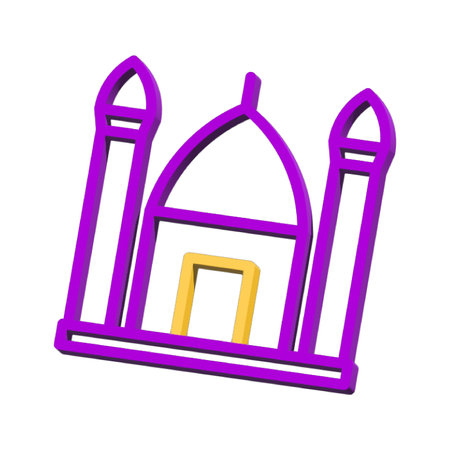 Mosque 3D symbol ramadan isolated on white background Photo illustration element sign from modern collection 3D style nice design perfectの写真素材