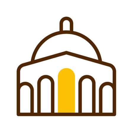mosque icon duotone brown yellow style ramadan illustration vector element and symbol perfect. Icon sign from modern collection for web.のイラスト素材